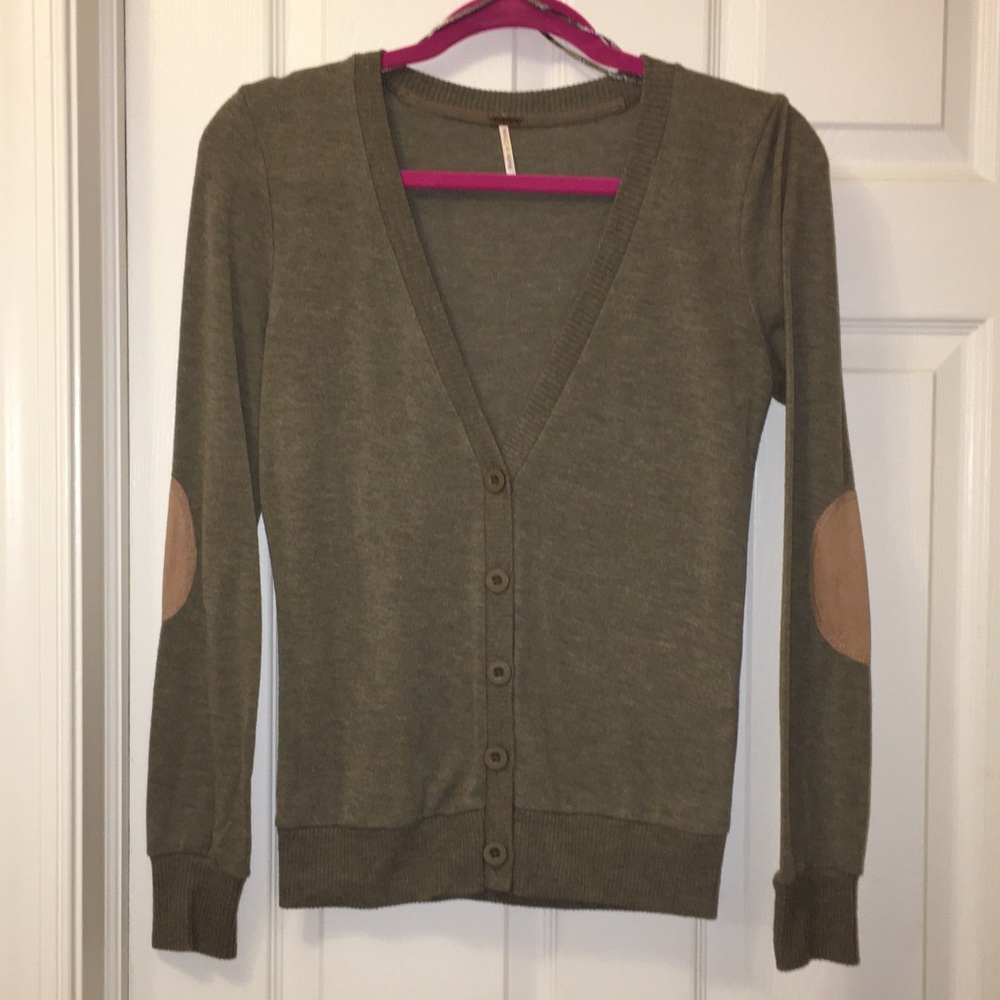 Women’s V-Neck Button Cardigan w/ Elbow Patches